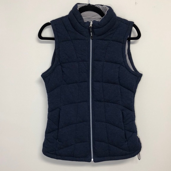 Marc New York Reversible Quilted Vest Navy Striped Small - Picture 4 of 6